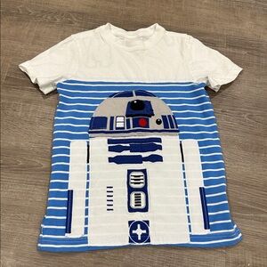 Hanna Andersson Star Wars R2-D2 Embroidered Stripe Tee